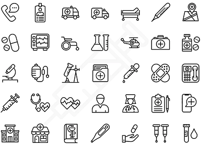 Medical Icons adobe illustrator app design flat iconpack icons illustration illustrator vector