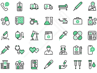Medical Color Icons adobe illustrator app design flat iconpack icons illustration illustrator medical vector