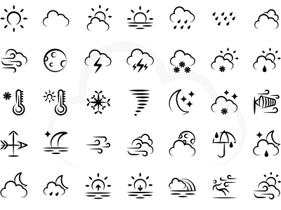 Weather Icons adobe illustrator app design flat iconpack icons illustration illustrator vector weather