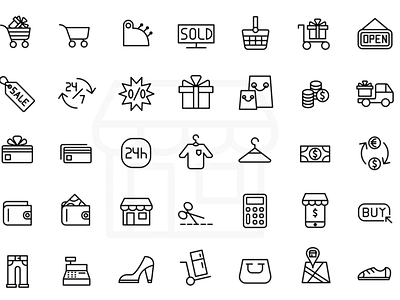 Shopping Icons adobe illustrator app design flat iconpack icons illustration illustrator shopping shoppingicons vector
