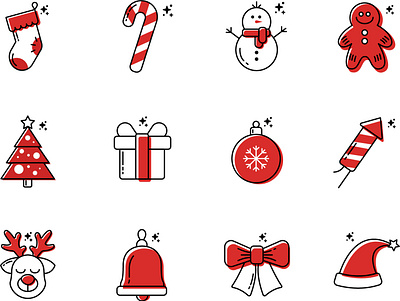 Christmas Icons adobe illustrator app christmas design flat icon iconpack icons illustration illustrator vector