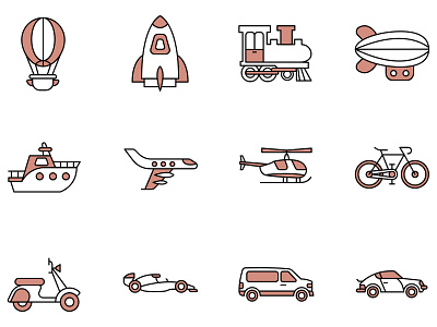 12 transport icons adobe illustrator app design flat icon iconpack icons illustration illustrator vector