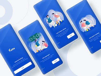 Futto - Mobile App On Boarding app illustration mobile app onboarding sports app ui ux vector