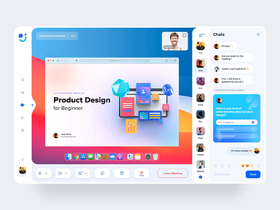 Meetly- Online Video Meeting 3d animation animation calling app colorfull conference design desktop design illustration meeting motiongraphics ui uiux ux vector video meeting website website design