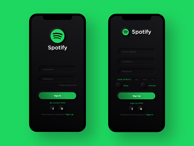 Mobile Exploration #1 - Redesign Spotify App Dark Neumorphic app design mobile app music app neumorphic soft ui spotify ui ux