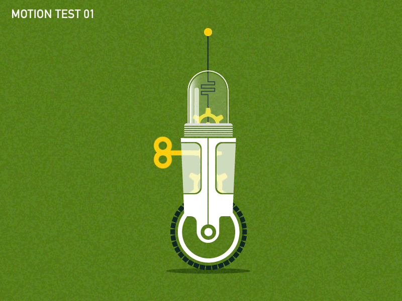 Gyrobot gif after effects motion graphics robot loop green retro