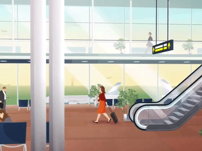 Microstories airport illustration microstorie motion graphics