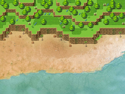 The Beach from Familia, an RPG 2d art game game art game assets game design game development games rpg