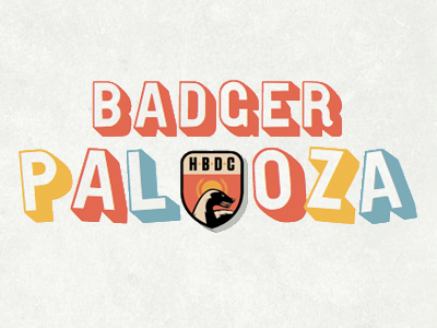 Badger Palooza @ SxSW css3 fittext gothic open shaded honey badger lettering patch sxsw typekit