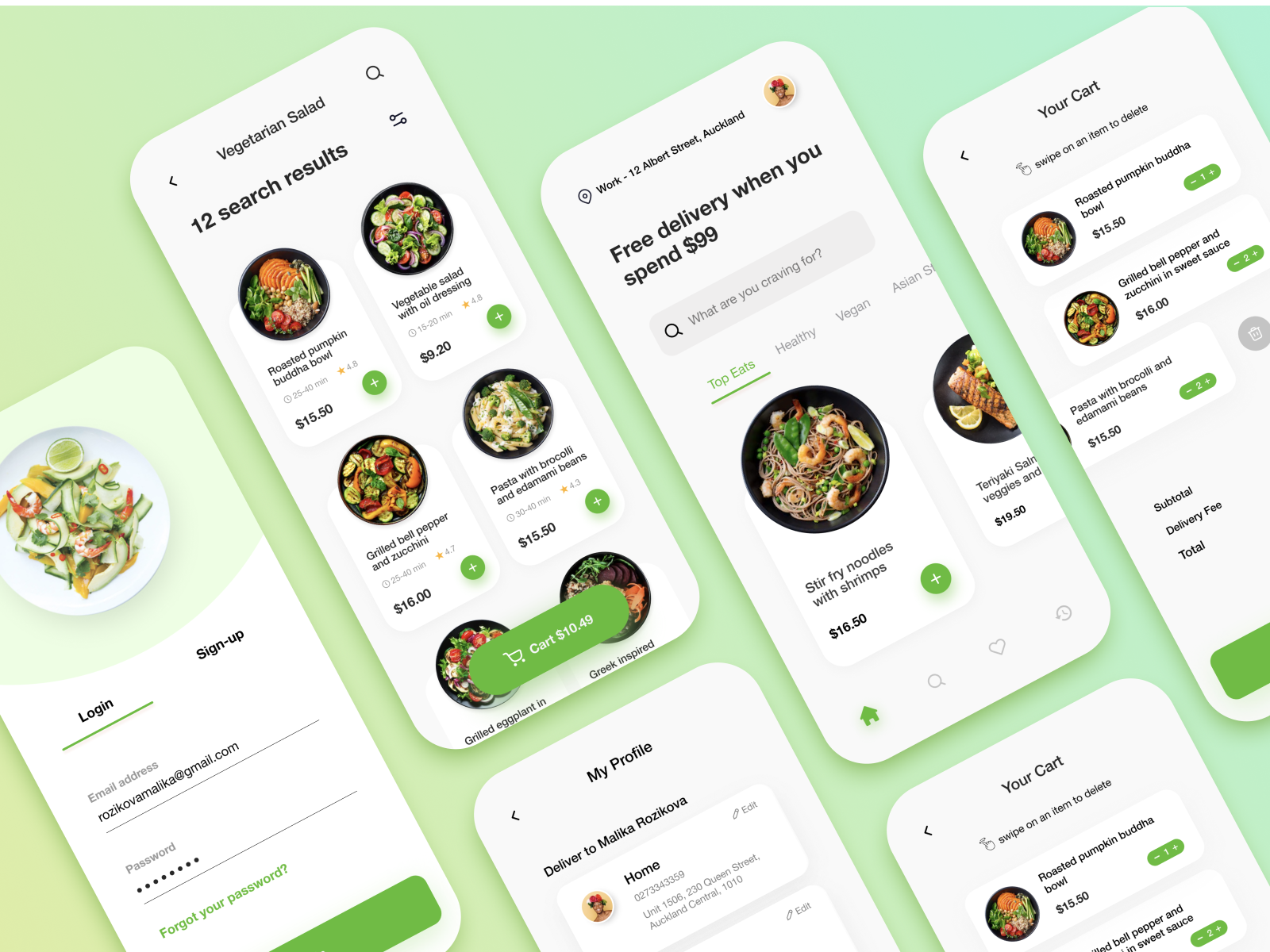 Food Delivery Mobile App by Malika Rozikova on Dribbble