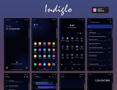 Indiglo app dark design official theme samsung samsung galaxy theme ui