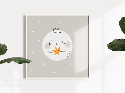 Childish print with baby moon character. Sweet dreams little one cartoon character childish cricut design digital art illustration illustrator kids kids illustration poster print scandinavian vector