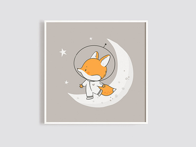 Print for kids with cute little fox