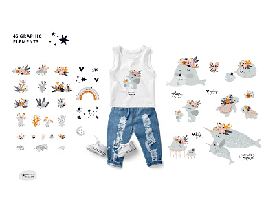 Sea animals collection for kids prints