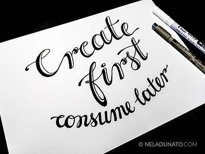 Create First hand-lettered ink sketch