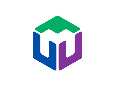 MATDAT logo design colorful cube cubic design geometric geometry hexagon icon logo logotype symbol technology