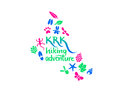 Krk Hiking Adventure hand-lettered illustrated logo