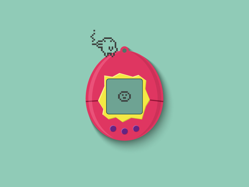 Tamagotchi vector illustration design 90s tamagotchi