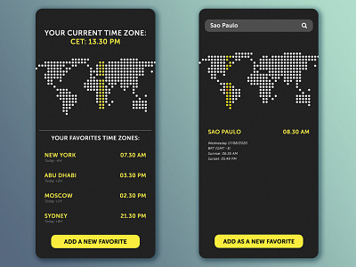 TimeZone app design mobile app mobile ui ui user experience userexperiencedesign userinterface ux web