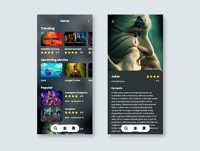 Movie Synopsis - Dark Mode app design mobile ui ux app design clean mobile ui ux app design dark movie movie app ui uiux ux