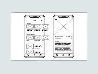 Movie Synopsis - Wireframe app design mobile ui ux app design clean mockup movie movie app ui uiux ux wireframe