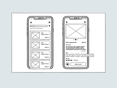 Shoe App Store - Wireframe