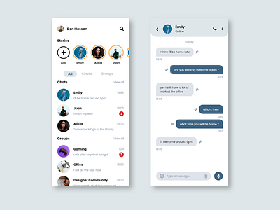 Mobile Chat App - Light Mode