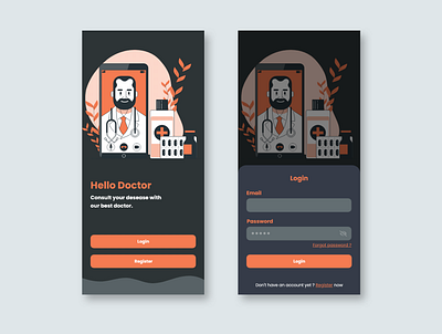 Medical Mobile App - Dark Mode app design health health app health care healthcare medic medical medical app medical design mobile mobile app mobile ui mobile ui ux app design clean mobile ui ux app design dark uiux