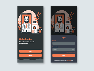 Medical Mobile App - Dark Mode