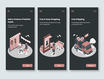 Onboarding Fashion Store - Dark Mode app design fashion fashion app mobile mobile app mobile ui ux app design clean mobile ui ux app design dark store uidesign uiux ux