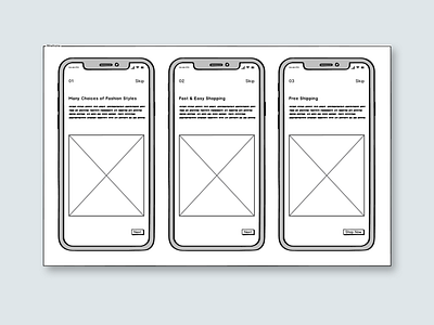 Onboarding Fashion Store - Wireframe