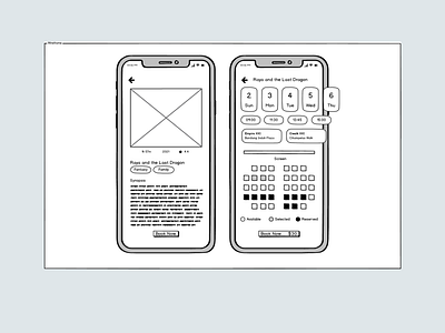 Movie Ticket App - Wireframe