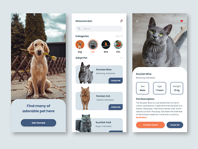 Pet Adoption Mobile App - Light Mode