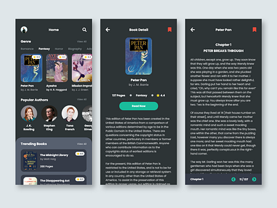 E-Book Reader Mobile App - Dark Mode