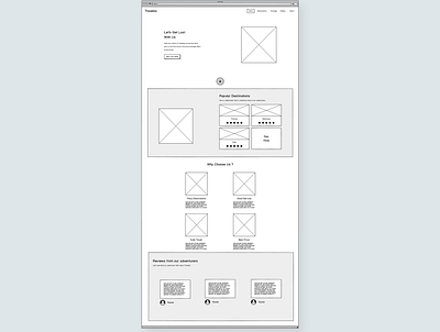 Travel Agency Website - Wireframe mockup wireframe wireframes wireframing