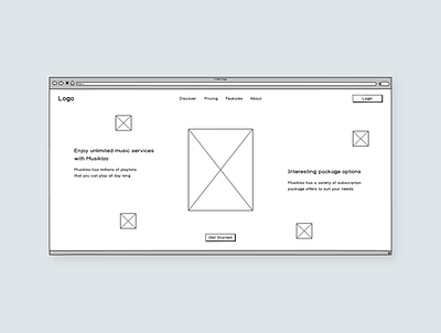 Music Streaming Landing Page - Wireframe concept mockup wireframe wireframes wireframing