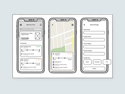 Shipping Services App - Wireframe