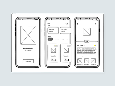 Game Center Wireframe by uxwelist on Dribbble