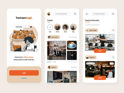 Social Media Coffee Shop Mobile App app coffee coffee shop design mobile mobile app mobile ui ux app design clean shop social social media ui uiux ux