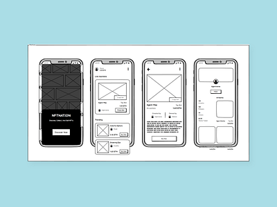 Wireframe NFT Market Mobile App