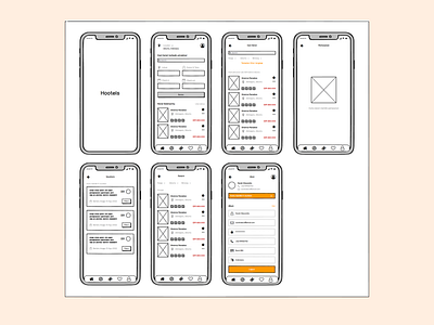 Hotel Booking App Wireframe