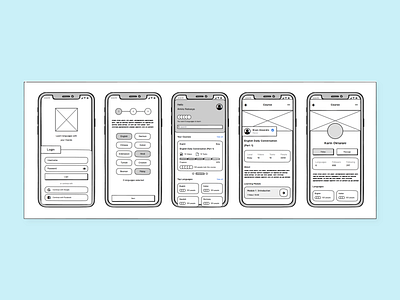 Languages Learning App Wireframe