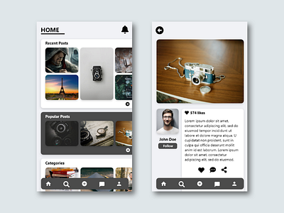 Social Media 01 - Light Mode mobile ui ux app design clean