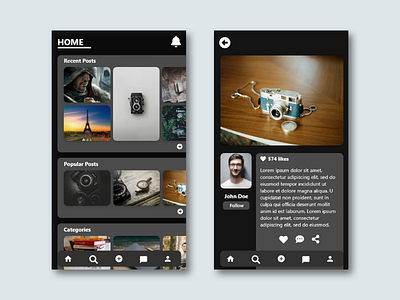 Social Media 01 - Dark Mode mobile ui ux app design dark