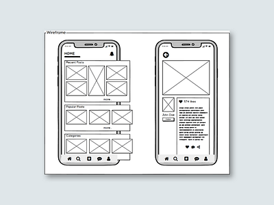 Social Media 01 - Wireframe wireframe mobile ui ux design