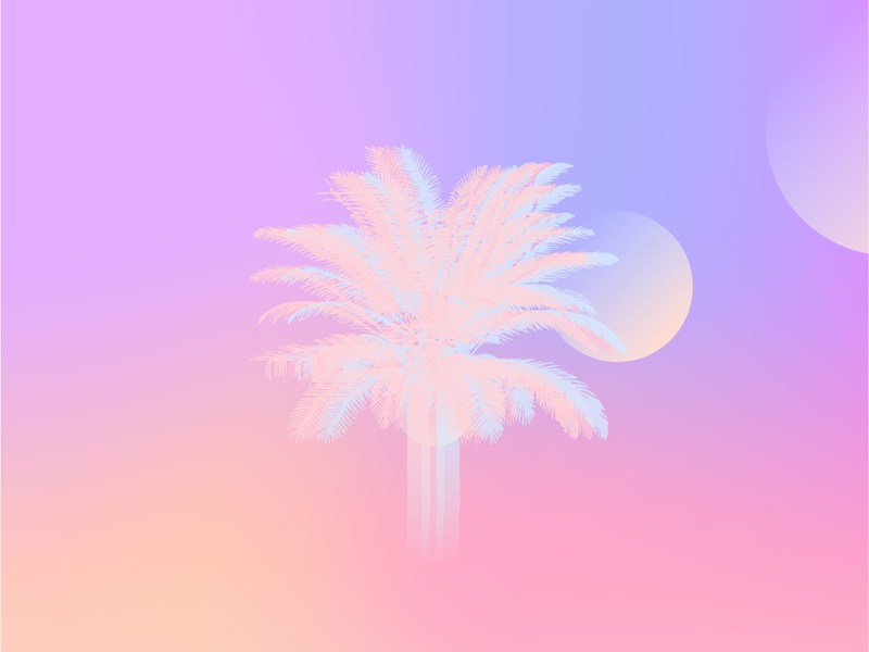 Vapo(u)rwave 80s retro pink orange vaporwave lens flare pastel palm tree