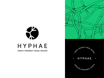 Hyphae brand snapshot badge brand identity earth-friendly hyphae logo sustainability