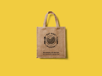 Eat Kind Ecobag badge bag earth-friendly eat kind illustration leaf sustainability typography vector vegan veganism vegetarian