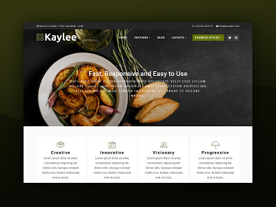 J51 Kaylee - A Joomla Template cafe food joomla joomla template joomla templates restaurant template design web design webdesign