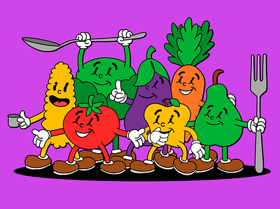 Characters for YouTube channel character design illustration vegetable